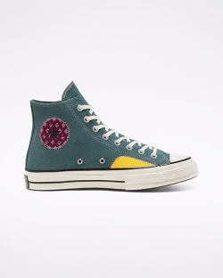 Converse Twisted Prep Chuck 70 Férfi Magasszárú Zöld | RDFZLXJ-HU